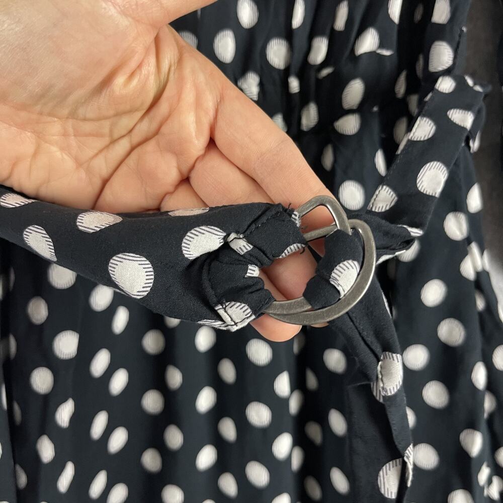 Anthropologie Maeve Dress‎ Womens 6 Polka Dot Off the Shoulder Belted Pocket - Picture 5 of 16